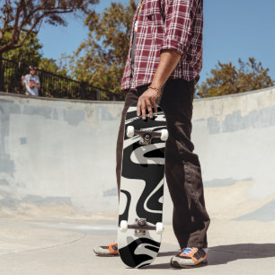 Retro Liquid Swirl Glam #2 #retro #decor #art  Skateboard