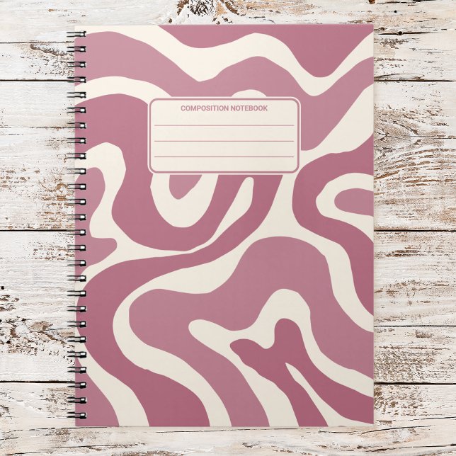 Retro Liquid Swirls Vintage Abstract Composition Notebook (Creator Uploaded)