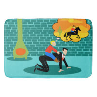 Retro Little Cowboy Bath Mat