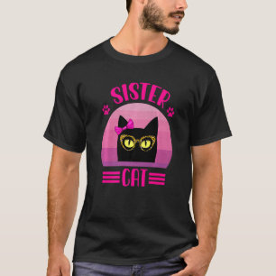 Retro Little Sister Cat With Leopard Glasses Cat T-Shirt