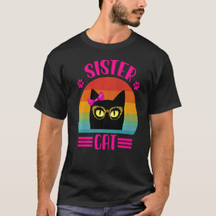 Retro Little Sister Cat With Leopard Glasses Cat T-Shirt