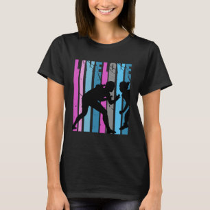 Retro Live Love Wrestling Silhouette Colours Vinta T-Shirt