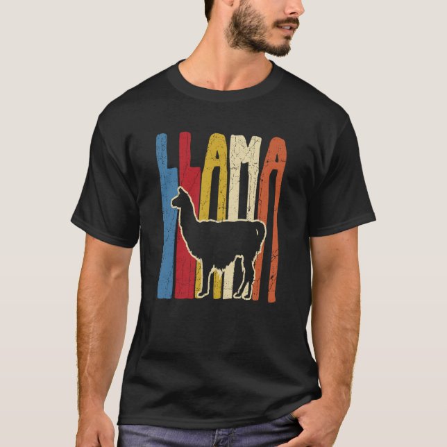 Retro Llama  1 T-Shirt (Front)