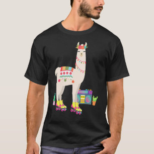 Retro Llama Roller Skate Derby 70s 80s T-Shirt