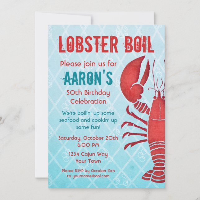 Retro Lobster Invitation (Front)