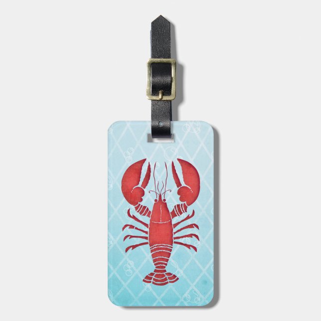 Retro Lobster Luggage Tag (Front Vertical)