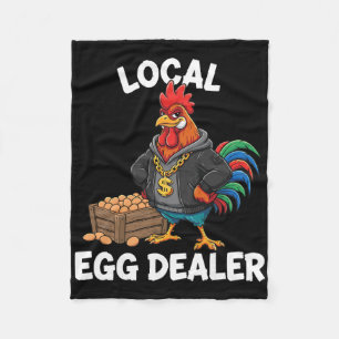 Retro Local Egg Dealer Shirt, Funny Easter Chicken Fleece Blanket