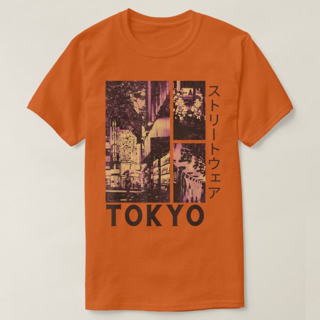 Retro Lofi Tokyo Japanese Streetwear Aesthetic Gra T-Shirt (Design Front)