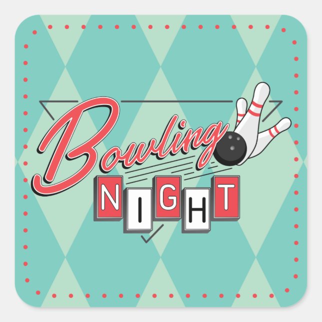 Retro Logo Bowling Night Stickers (Front)