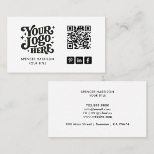 Retro Logo QR Code  Business Card