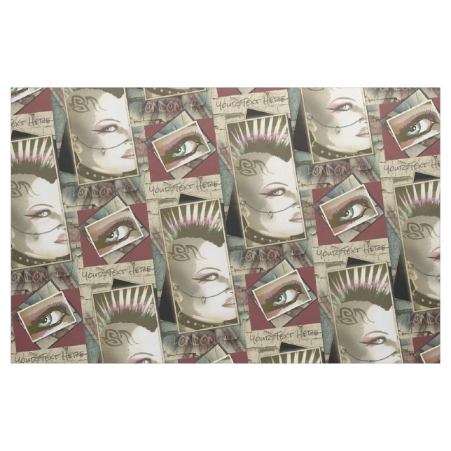 Retro London British Punk Rock Music Fashion Fabric (Fat Quarter)