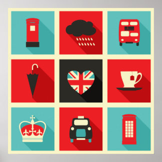 Retro London Collage Poster