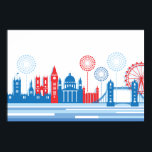 Retro London Skyline with Fireworks Poster<br><div class="desc">Cute retro graphic London Skyline. Original Illustration by pj_design. 


 
  



  


 
  



  



  


com 
  



  


com 
  


com</div>