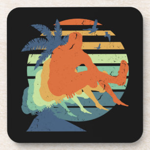 Retro Long Jump Track & Field Olympic Athlete Fan Coaster