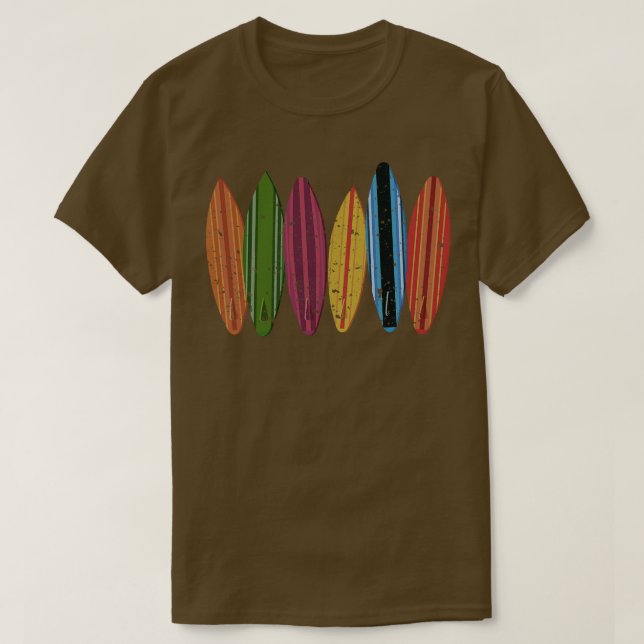 Retro Longboard Surfboard T-Shirt (Design Front)
