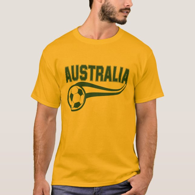 Retro look Australia and soccer ball design T-Shirt (Front)
