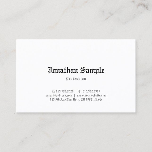 Retro Look Classic Old English Font Nostalgic Cool Business Card (Front)