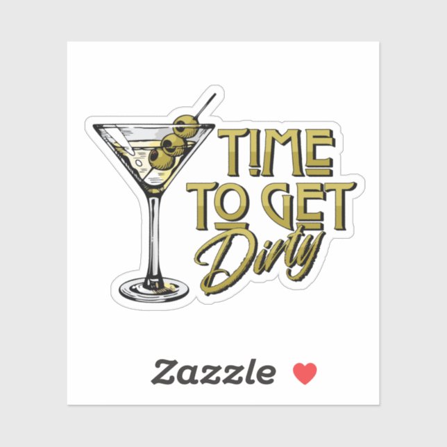 Retro-look Dirty Martini Fun (Sheet)