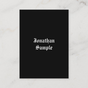 Retro Look Handwritten Script Black White Classic Business Card