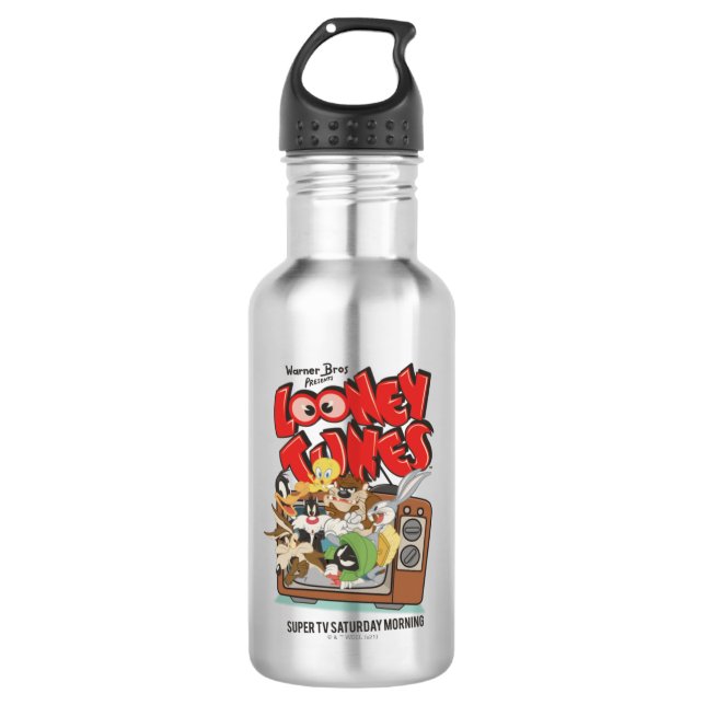 Retro LOONEY TUNES™ Bursting From TV 532 Ml Water Bottle (Front)