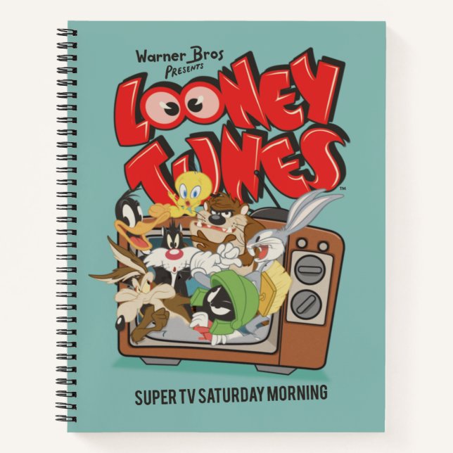 Retro LOONEY TUNES™ Bursting From TV Notebook (Front)