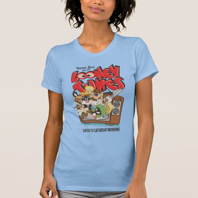 Retro LOONEY TUNES™ Bursting From TV T-Shirt (Front)