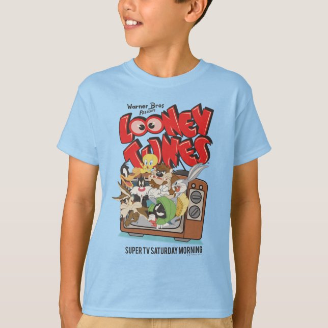 Retro LOONEY TUNES™ Bursting From TV T-Shirt (Front)
