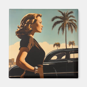 Retro Los Angeles Beauty Magnet