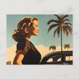 Retro Los Angeles Beauty Postcard