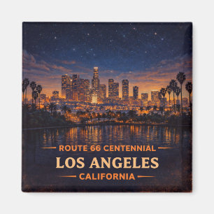 Retro Los Angeles Twilight Palm Trees Magnet