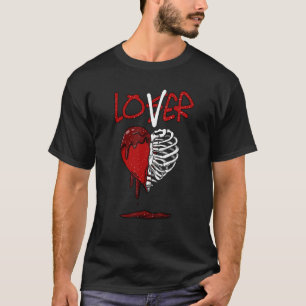 Retro Loser Heart Bone Dripping Red 6s Matching T-Shirt