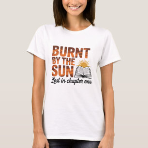 Retro Lost In Chapter One Bookish Burnt Orange T-Shirt