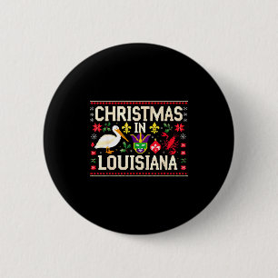 Retro Louisiana Christmas Carnival Mardi Gras Holi 6 Cm Round Badge