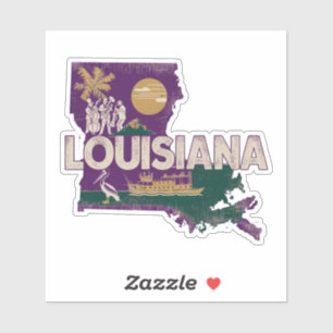 Retro Louisiana State Sticker