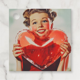 Retro Love: 1950s Heart Glow Favour Tags