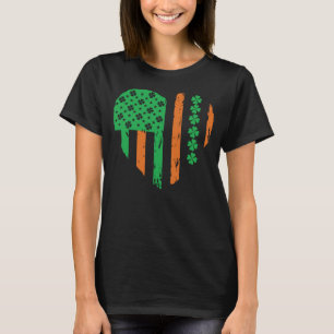 Retro Love American Irish Flag Heart St Patrick's T-Shirt
