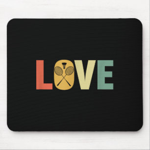 Retro Love Badminton Rackets &amp; Shuttle, I Love Mouse Pad