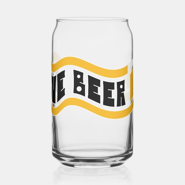 Retro "Love Beer" Can Glass (Left)