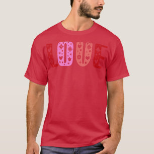 Retro Love Folk Art Scandinavian Design T-Shirt