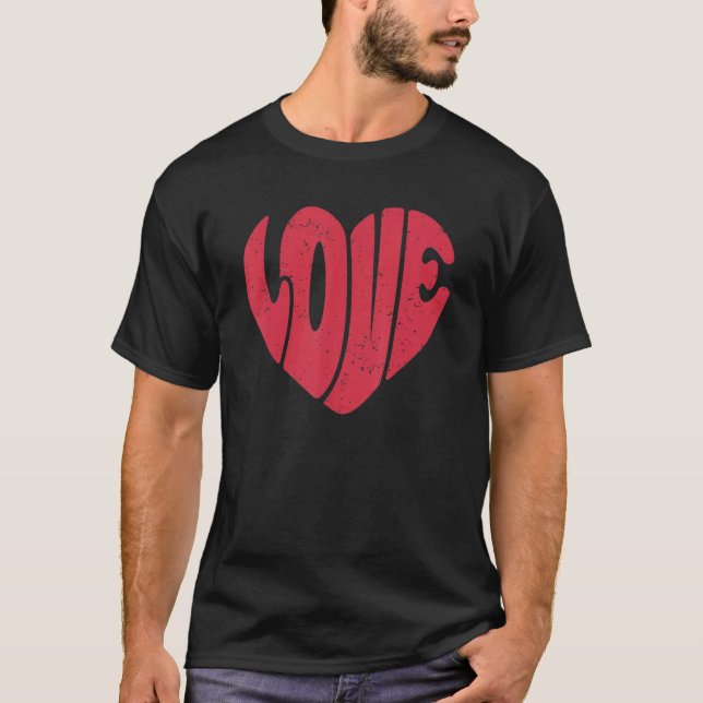 Retro Love Heart, Funny Hello Valentine 2023 Men W T-Shirt (Front)