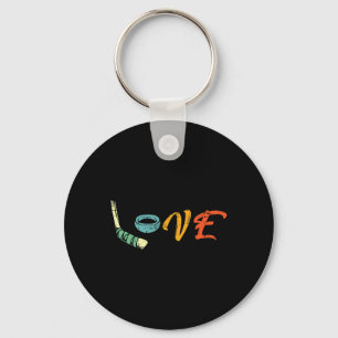 Retro Love Ice Hockey Gift Street Hockey Gifts Vin Key Ring