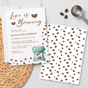 Retro Love is Brewing Coffee Machine Bridal Shower Invitation