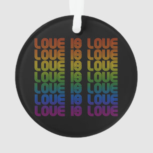 Retro Love is Love Ornament