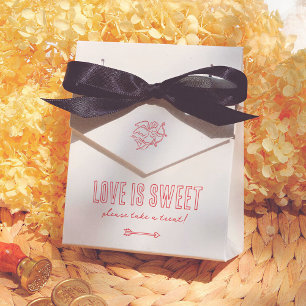 Retro Love is Sweet Hand Drawn Cupid Wedding Favour Box