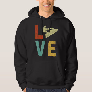 Retro Love Jet Ski Jetski Jet Skier Vintage Hoodie