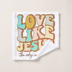 Retro Love Like Jesus Wash Cloth