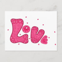 Retro Love Pink Fuchsia Vintage Hippy