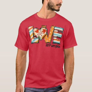 Retro Love Pumpkin Hello Fall Autumn For Men Women T-Shirt