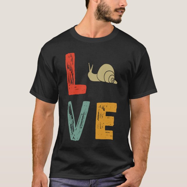 retro love snail snails T-Shirt (Front)
