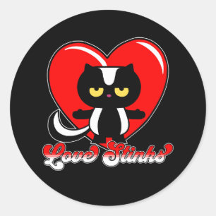 Retro Love Stinks Classic Round Sticker